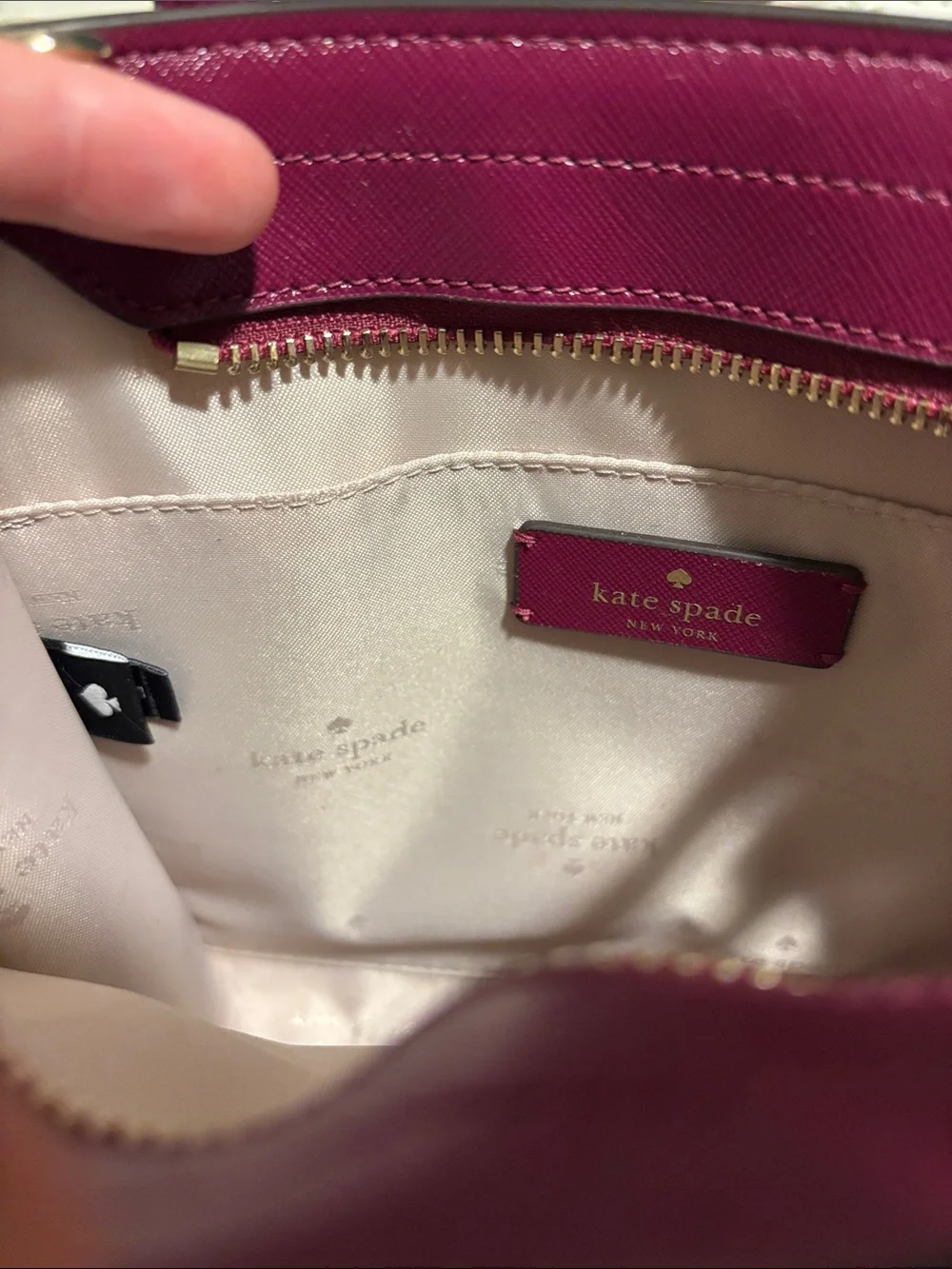 Kate Spade Kenzie Small Crossbody Tote Bag in Patent Dark Raspberry Purple